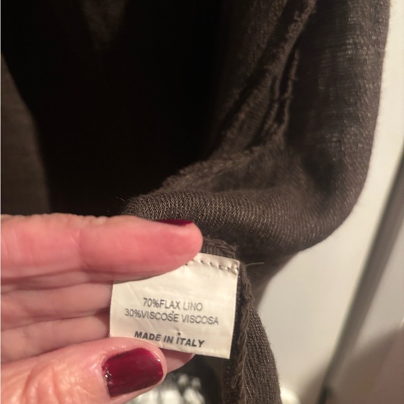 Terra DI Siena linen blend large scarf - Picture 5 of 5